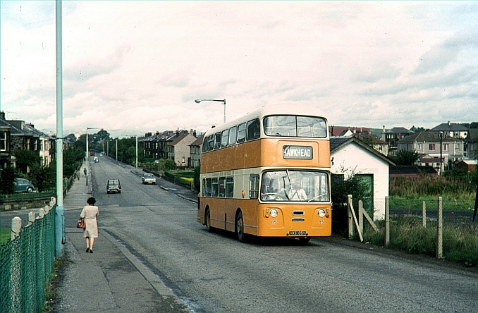 Graham’s_Bus_Services_85_at_Hawkhead_Station_–1970-geograph.org.uk-_6677197